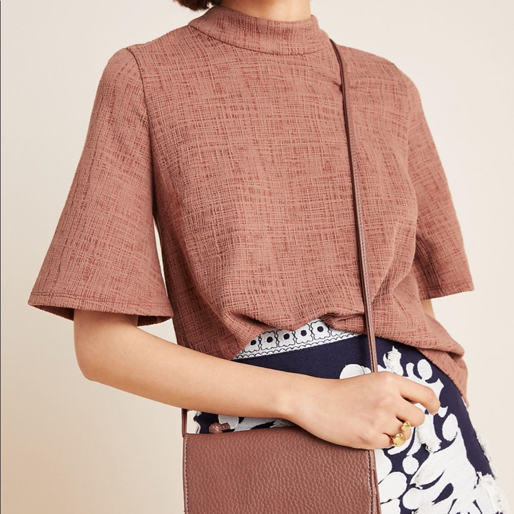 NWT Anthropologie Bette mock neck tie back top